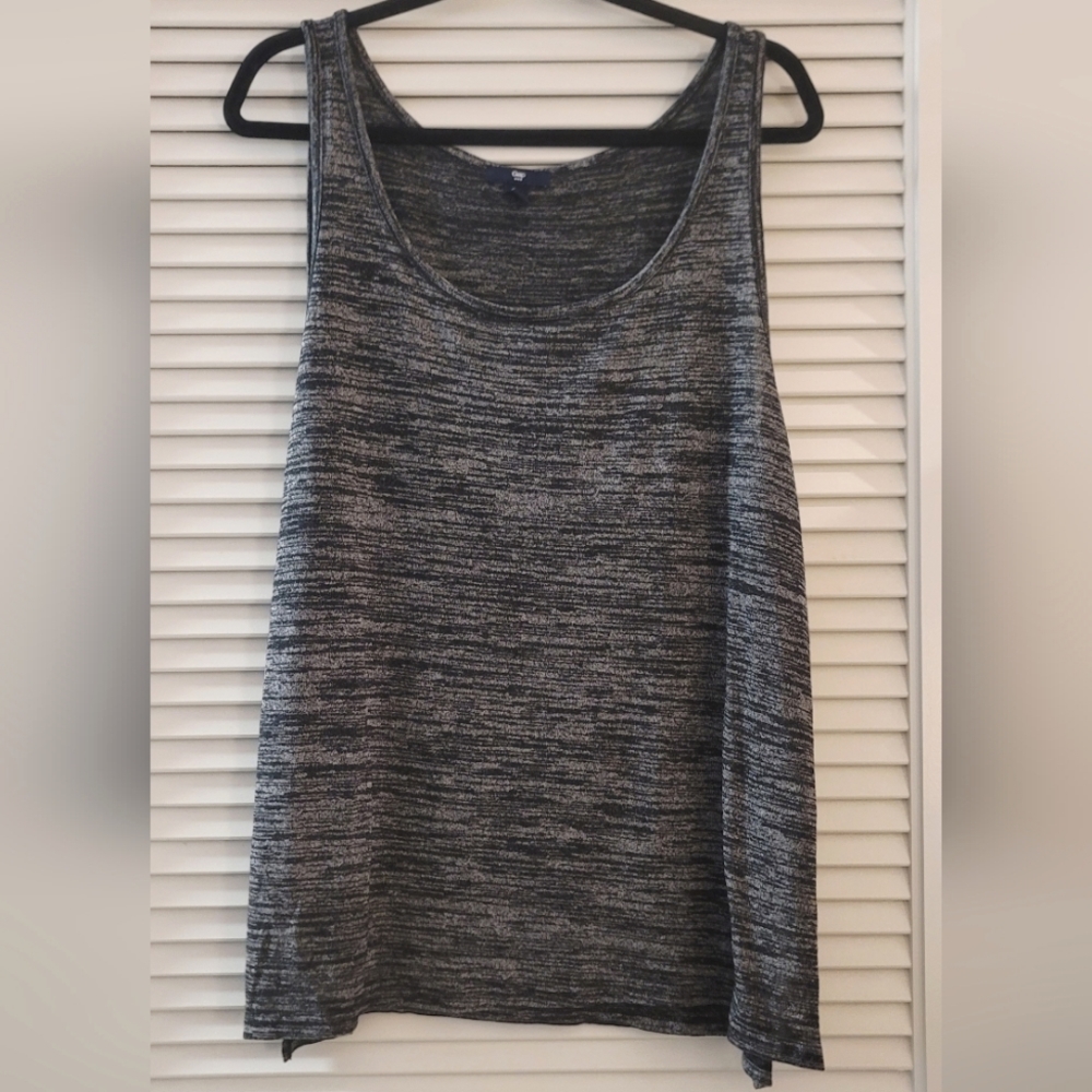 Gap - Charcoal Grey & White Relaxed-Fit Tank Top